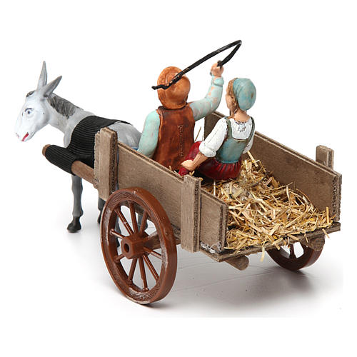 Farmers figurines on cart 10x20x10 cm 3