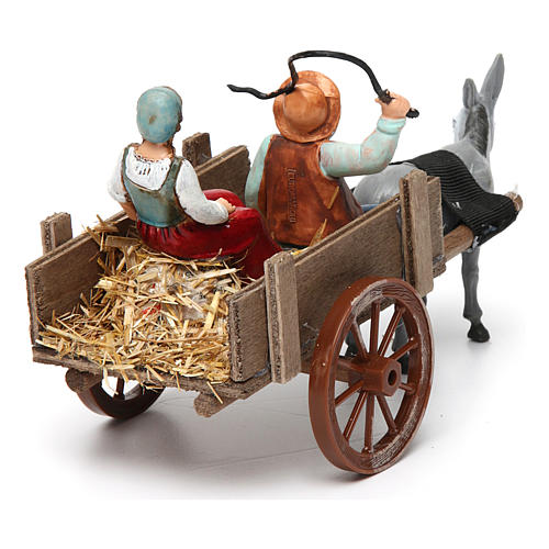 Farmers figurines on cart 10x20x10 cm 4