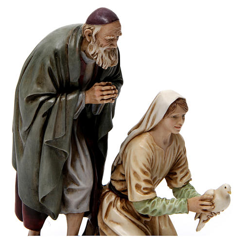 Old man with girl in resin Moranduzzo Nativity Scene 20 cm 2