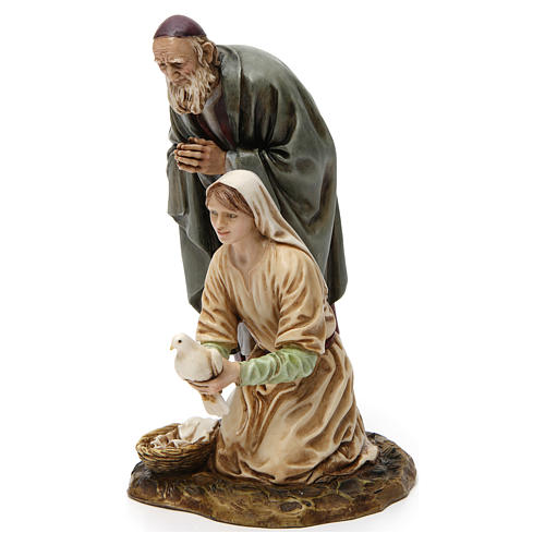 Old man with girl in resin Moranduzzo Nativity Scene 20 cm 3