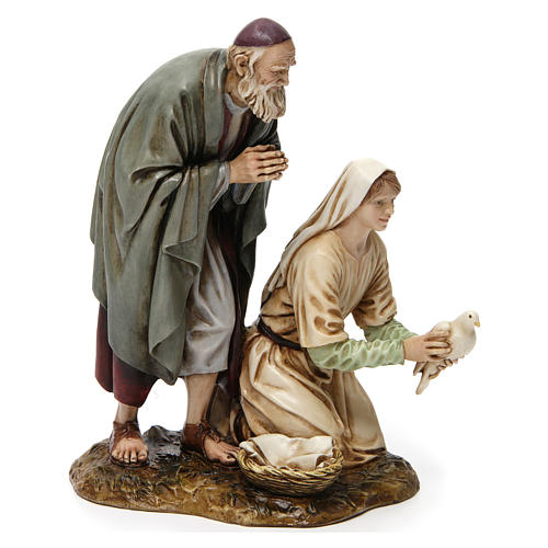 Old man with girl in resin Moranduzzo Nativity Scene 20 cm 4