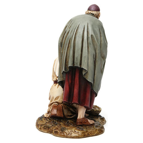 Old man with girl in resin Moranduzzo Nativity Scene 20 cm 5