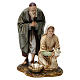 Old man with girl in resin Moranduzzo Nativity Scene 20 cm s1