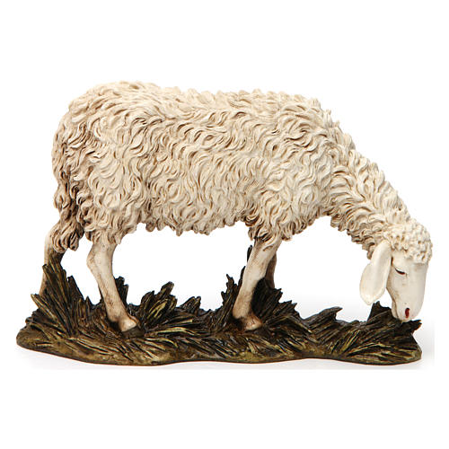 Schaf weidend aus Kunstharz für 20 cm Krippe von Moranduzzo 1