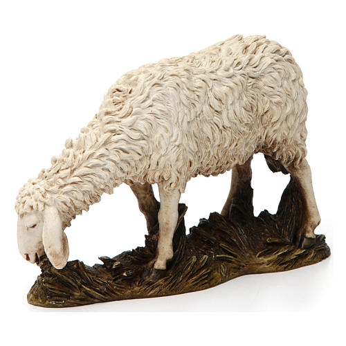 Schaf weidend aus Kunstharz für 20 cm Krippe von Moranduzzo 2