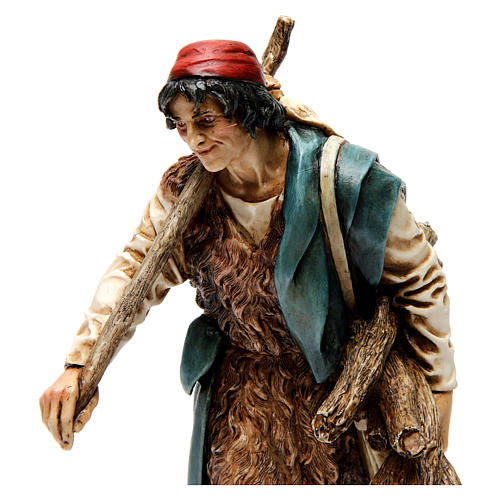 Wanderer mit Sack aus Kunstharz gefertigt für 20 cm Krippe von Moranduzzo 2