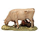 Melkerin mit Kuh aus Kunstharz für 13 cm Krippe von Moranduzzo s5