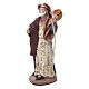 Shepherd with basket and shepherd with stick and sack in terracotta for Nativity Scene 14 cm s3