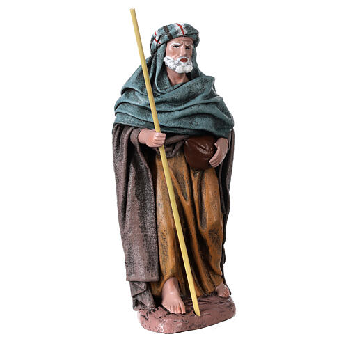 Shepherd with wood and shepherd with sack in terracotta for Nativity Scene 14 cm 3