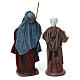 Figurengruppe alte Frau mit Korb und Hirte mit Stock und Korb für 14 cm Krippe aus Terrakotta s4