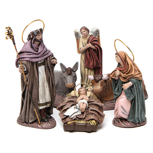 Nativity Scene in terracotta 6 pieces 14 cm 1