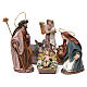 Birth of Jesus 6 pieces in terracotta and fitted cloth for Nativity Scene 14 cm s1