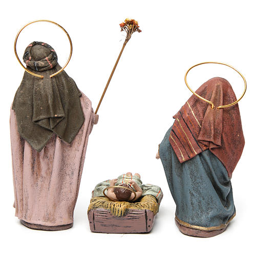 Terracotta Nativity Scene 6 figurines with fabric,14 cm 7