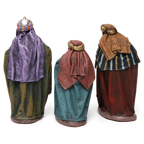 Three Wise Men in adoration in terracotta for Nativity Scene 14 cm 5