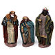 Three Wise Men in adoration in terracotta for Nativity Scene 14 cm s1