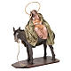 Szene Flucht nach Ägypten Maria auf dem Esel sitzend für 14 cm Krippe aus Terrakotta s2