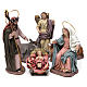 Heilige Familie mit Ochs und Esel 6 Figuren für 14 cm Krippe aus Terrakotta s1