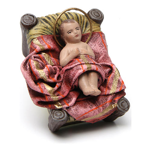 Holy family with ox and donkey 6 pieces in terracotta for Nativity Scene 14 cm 4