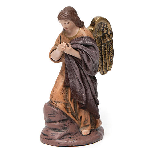 Heilige Familie mit Engel 6 Figuren für 14 cm Krippe aus Terrakotta 3
