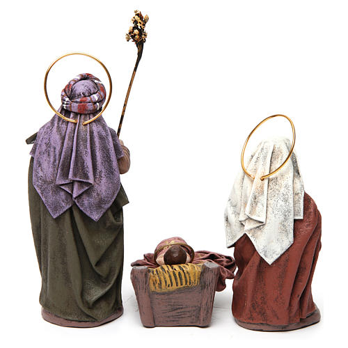 Holy family with angel 6 pieces in terracotta for Nativity Scene 14 cm 7