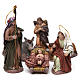 Scena Sacra Famiglia 6 pezzi con angelo presepe 14 cm terracotta s1