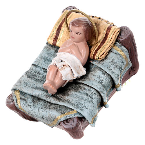 Birth of Jesus with sitting Mary and angel in terracotta for Nativity Scene 14 cm 4