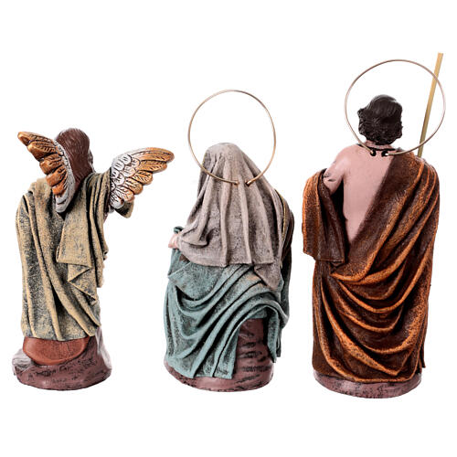Birth of Jesus with sitting Mary and angel in terracotta for Nativity Scene 14 cm 9