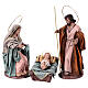 Birth of Jesus with sitting Mary and angel in terracotta for Nativity Scene 14 cm s1