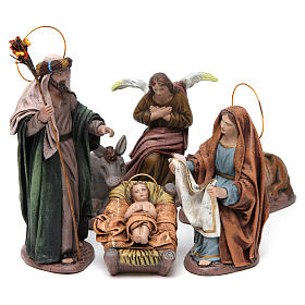 Terracotta Nativity Scene 14 cm, set of 6 figurines