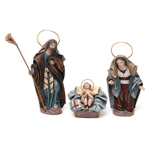 Birth of Jesus with kneeling Mary 6 pieces in terracotta for Nativity Scene 14 cm 2