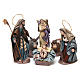 Birth of Jesus with kneeling Mary 6 pieces in terracotta for Nativity Scene 14 cm s1