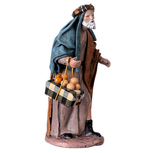 Shepherd with basket of eggs in terracotta for Nativity Scene 14 cm 4