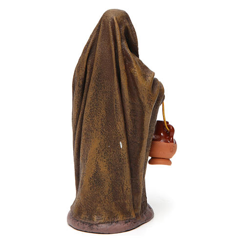 Woman with jug and basket in terracotta for Nativity Scene 14 cm 4