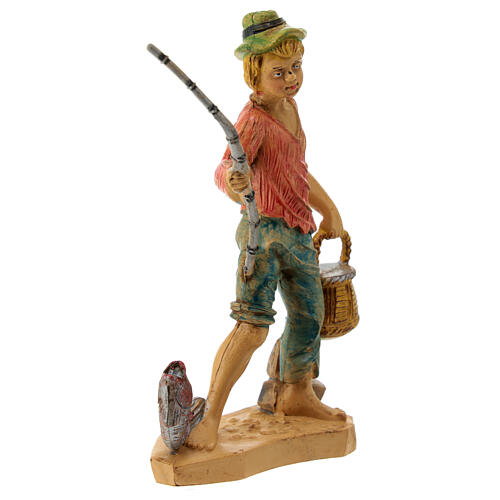 Pescador com vara e cesta para presépio 12 cm 3