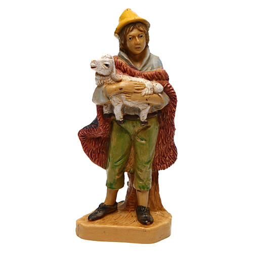 Uomo con pecora in braccio per presepe 12 cm  1