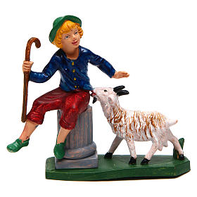 Sitting man with sheep for Nativity Scene 10 cm
