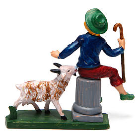 Sitting man with sheep for Nativity Scene 10 cm