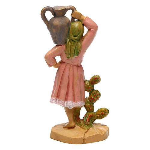 Estatua de mujer con jarrón de 10 cm de altura media belén 2