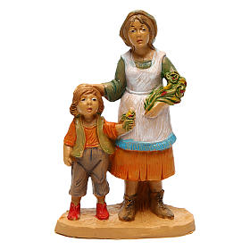 Donna con bambino 10 cm presepe