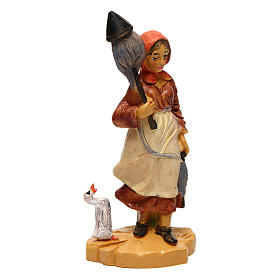Donna con lana 10 cm presepe