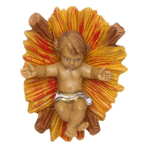 Baby Jesus figurine in manger, for 10 cm nativity 1