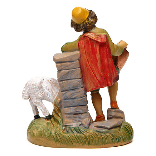 Homme à la fontaine avec mouton 10 cm crèche 2