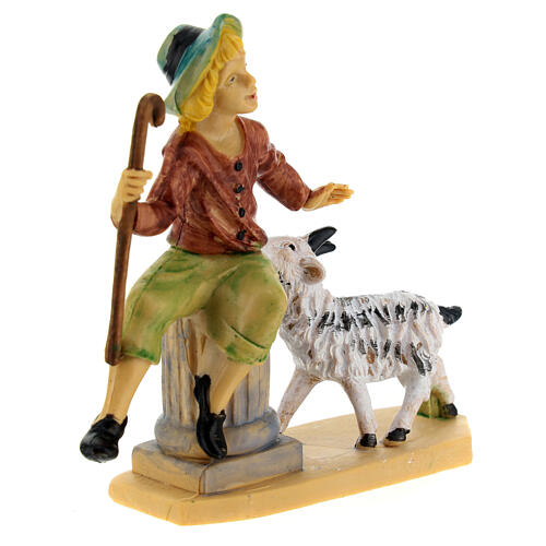 Junger Mann mit Schaf für 10 cm Krippe 3