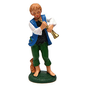 Ragazzo con piffero per presepe di 10 cm
