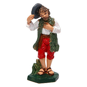 Uomo con cappello per presepe 10 cm