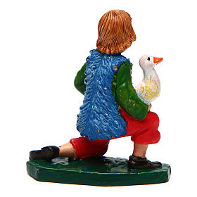 Boy with goose for Nativity Scene 10 cm