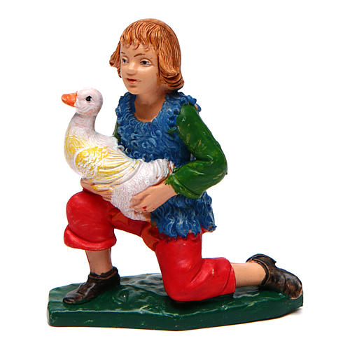 Boy with goose for Nativity Scene 10 cm 1