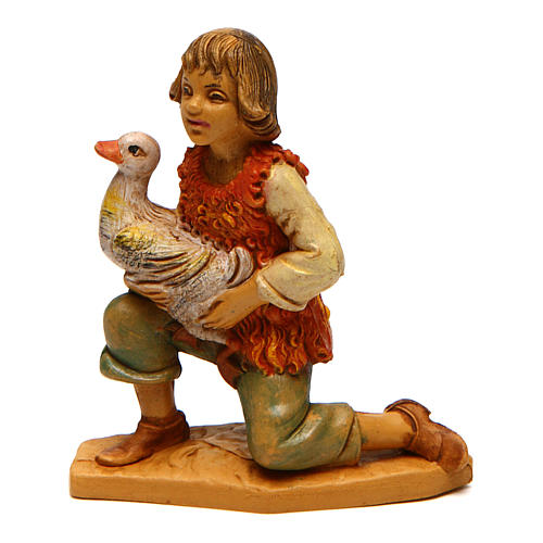 Boy with duck for Nativity Scene 10 cm 1