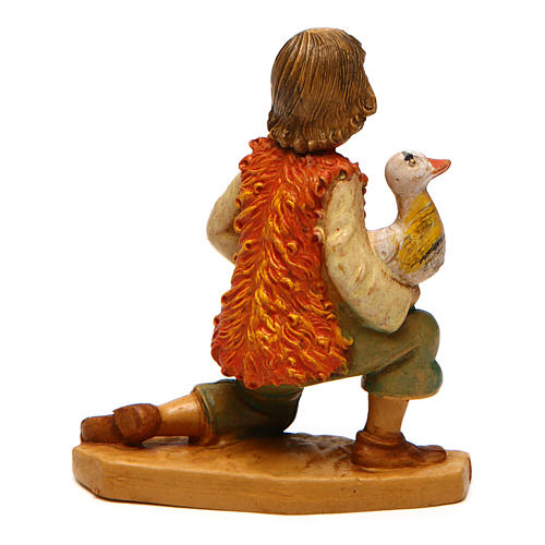 Boy with duck for Nativity Scene 10 cm 2