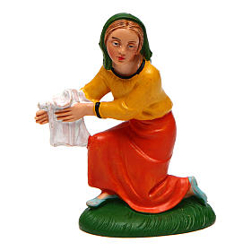 Donna lavapanni per presepe di 10 cm 